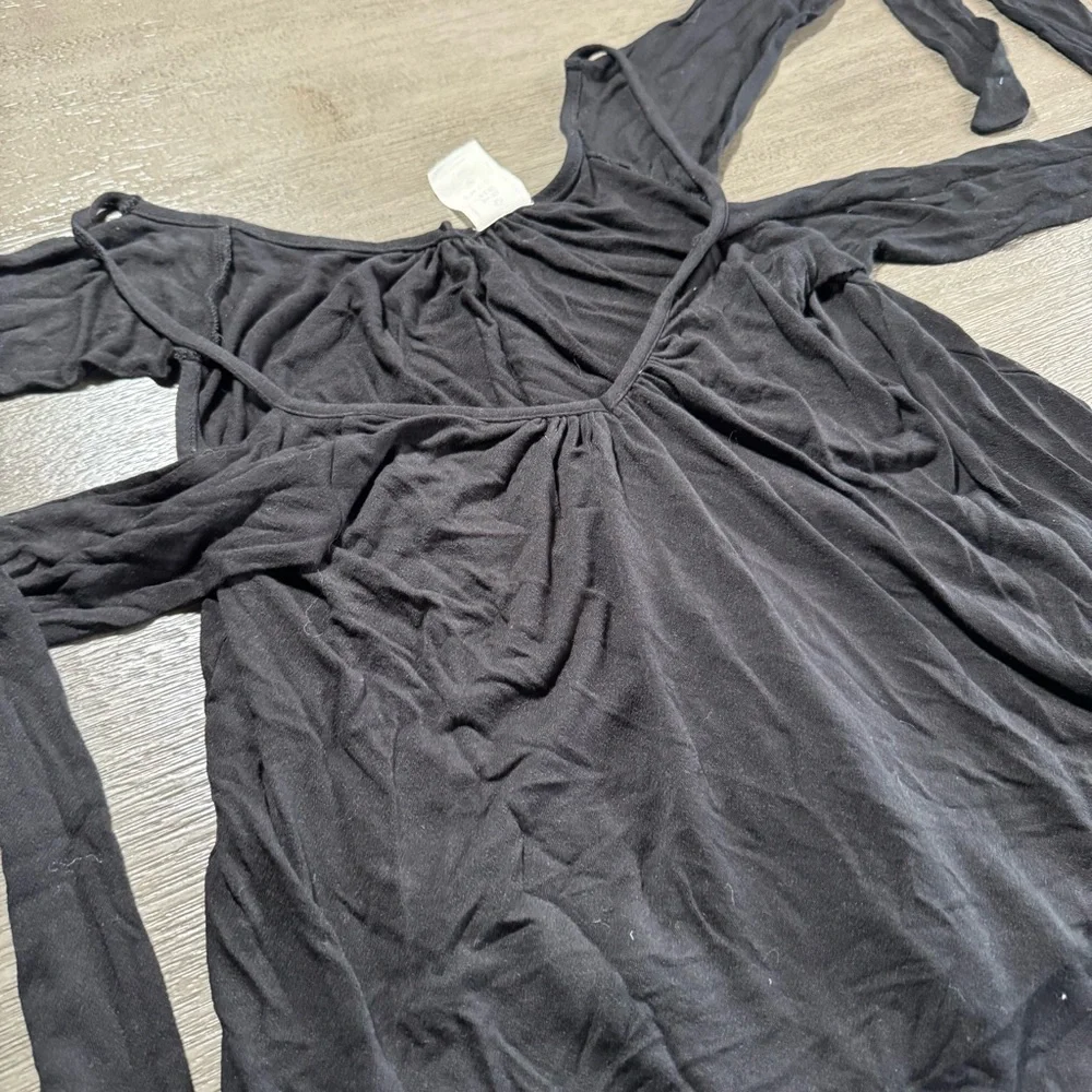 Free People Black Bow Off Shoulder Tank Top S - Picture 7 of 11